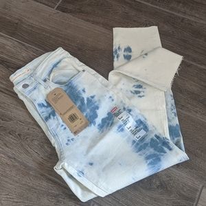 Levi's High Rise Skinny Ankle Bleach Tie Dye Jeans